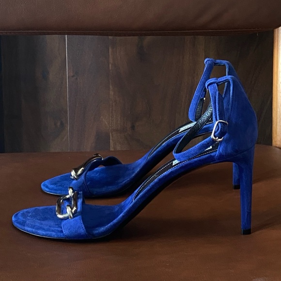 Balenciaga blue suede heeled sandals - Picture 2 of 5